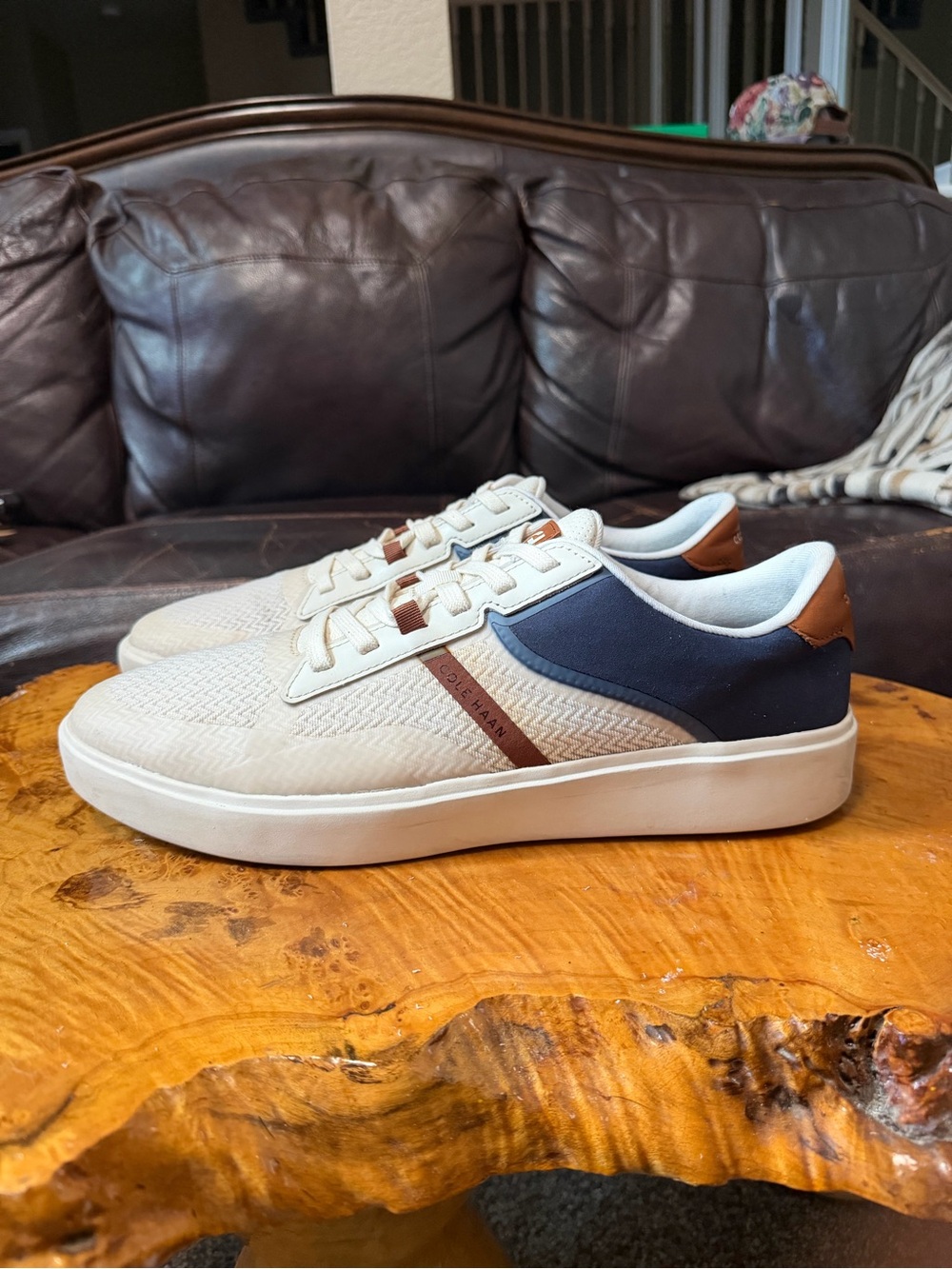 Cole Haan Grand Crosscourt Winner Men’s Sneaker Size 13M Ivory Navy C38838